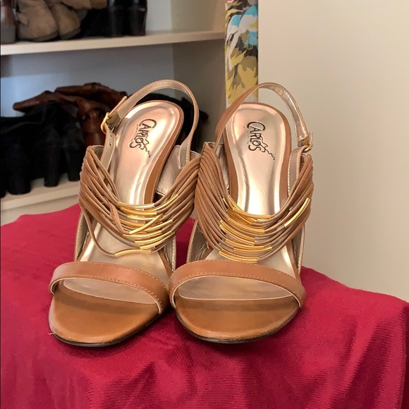 Carlos Mechanic Strappy Heels Size 7.5 - Picture 1 of 7